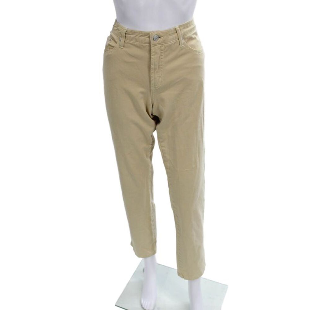 Fabrizio Gianni Womens Tapered Jeans Beige Cotton Blend Size 10